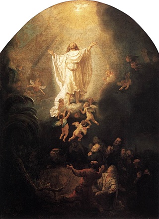 REMBRANDT Harmenszoon van Rijn The Ascension of Christ 1636 Oil on canvas, 93 x 69 cm Alte Pinakothek, Munich